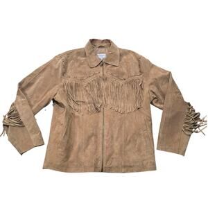 Vintage Leather Western Fringe Suede Leather Cowboy Jacket